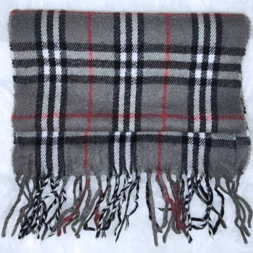 Burberry 90s vintage lambswool plaid tartan scarf 57